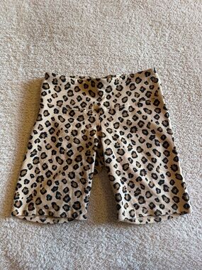 Billabong Leopard Print Biker Shorts - Beige & Black